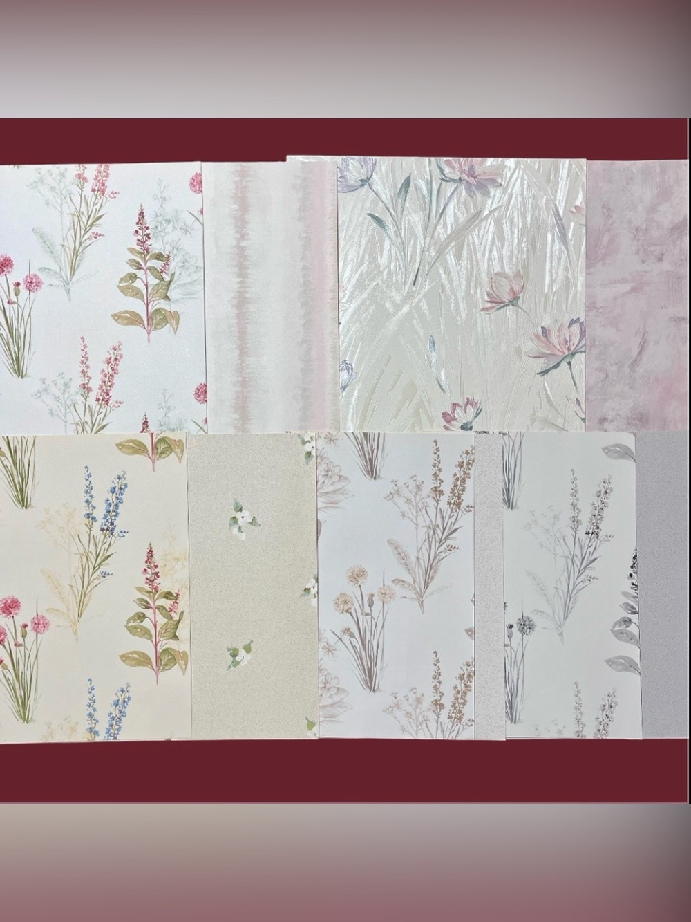 10 Assorted Designer Wallpaper Sample DIY Sheets Painted Floral Botanical Panels